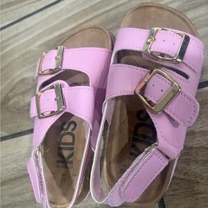 Kids Pink Buckle Sandals - size 10 Good Condition